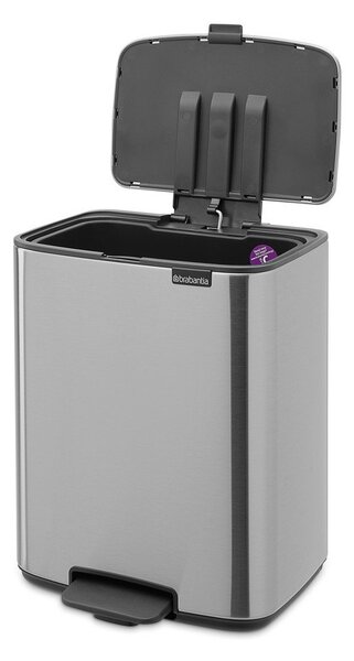Stalowy kosz na śmieci z pedałem w kolorze matowego srebra 12 l Bo – Brabantia