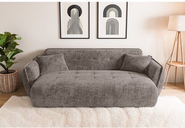 Szarobrązowa sofa z tkaniny szenilowej 250 cm Nelia Big – Ropez