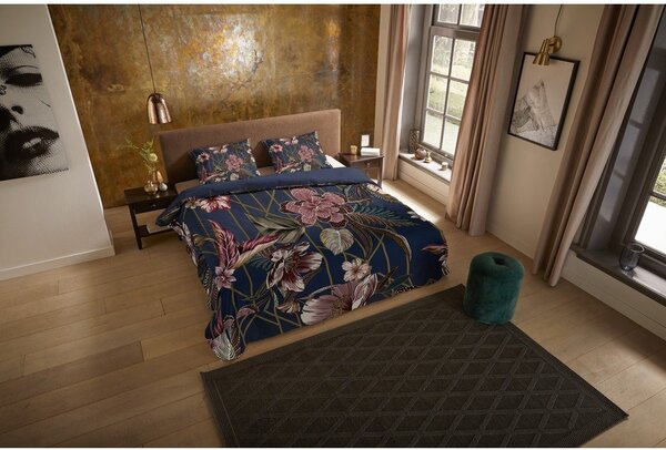 Ciemnoniebieska pościel dwuosobowa z mikrowłókna 200x220 cm Jos – Good Morning