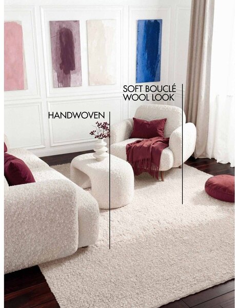 Dywan z materiału bouclé tkany ręcznie w kolorze kości słoniowej 160x230 cm Notting Hill Portobello – Ted Baker