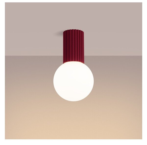 Bordowa lampa sufitowa ze szklanym kloszem ø 12 cm Orbital – Sollux