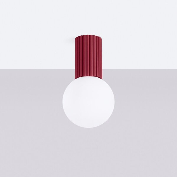 Bordowa lampa sufitowa ze szklanym kloszem ø 12 cm Orbital – Sollux