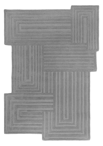 Szary wełniany dywan tkany ręcznie 160x230 cm Zen Rectangles – Flair Rugs