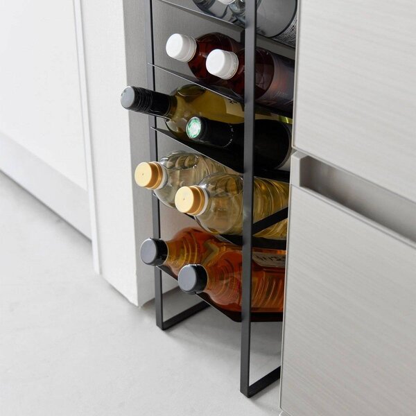 Czarny metalowy regał na wino liczba butelek 16 20x88,5x19 cm Tower – YAMAZAKI