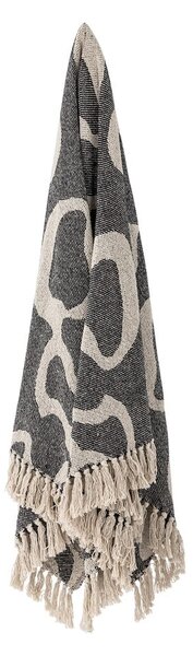Czarno-beżowy koc z bawełny z recyklingu 130x160 cm Salobre – Bloomingville