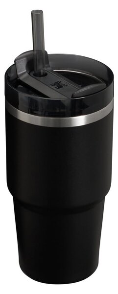 Czarny termos ze słomką ze stali nierdzewnej 600 ml Quencher H2.0 FlowState Tumbler Black – Stanley