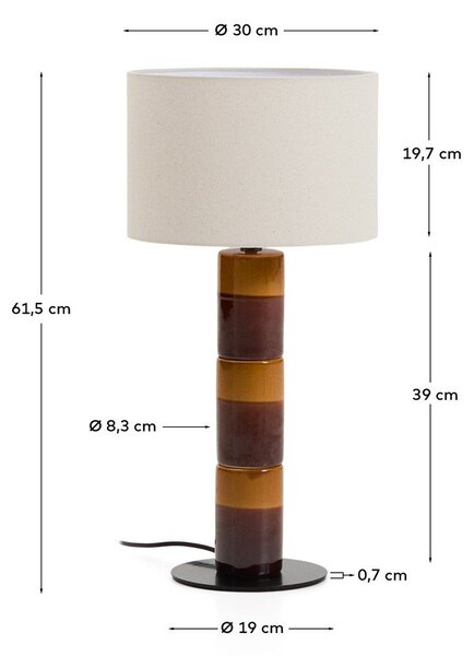 Lampa stołowa z tekstylnym kloszem (wysokość 61,5 cm) Mavran – Kave Home
