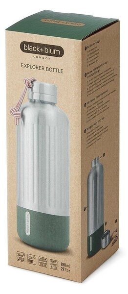 Butelka termiczna ze stali nierdzewnej w kolorze srebra 850 ml Explorer – Black + Blum