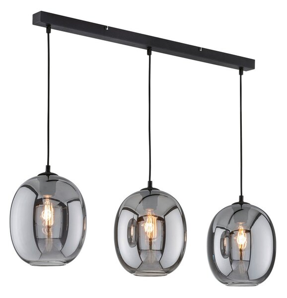 Czarna lampa wisząca ze szklanym kloszem Nayla – Fischer & Honsel