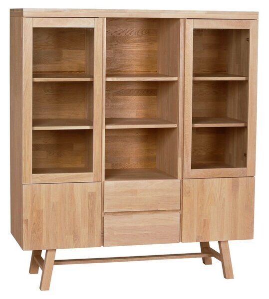 Naturalna witryna z litego drewna dębowego 130x150 cm Brooklyn – Rowico