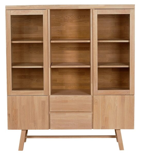 Naturalna witryna z litego drewna dębowego 130x150 cm Brooklyn – Rowico