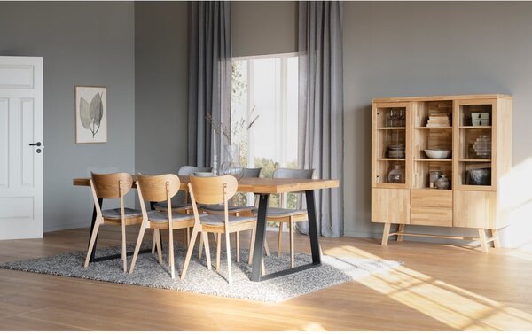 Naturalna witryna z litego drewna dębowego 130x150 cm Brooklyn – Rowico