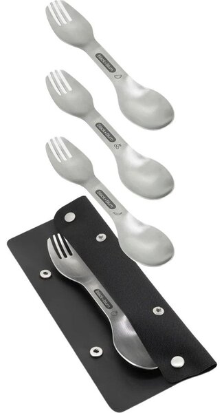 Widelce ze stali nierdzewnej w kolorze srebra zestaw 4 szt. Spork – Black + Blum