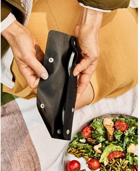 Widelce ze stali nierdzewnej w kolorze srebra zestaw 4 szt. Spork – Black + Blum