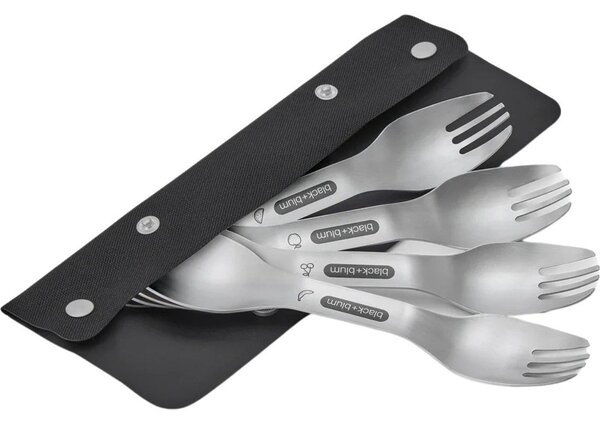 Widelce ze stali nierdzewnej w kolorze srebra zestaw 4 szt. Spork – Black + Blum