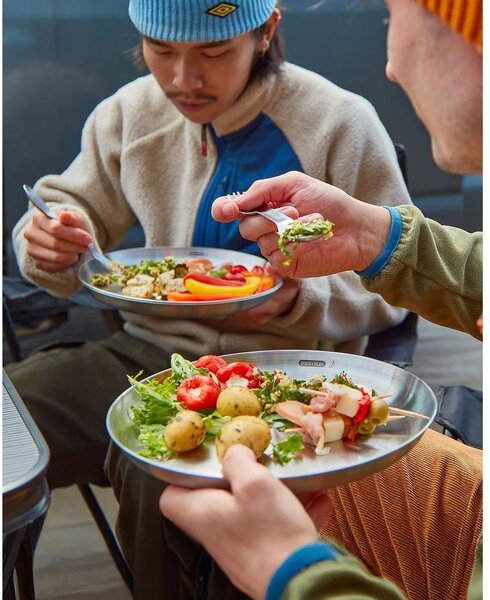 Widelce ze stali nierdzewnej w kolorze srebra zestaw 4 szt. Spork – Black + Blum