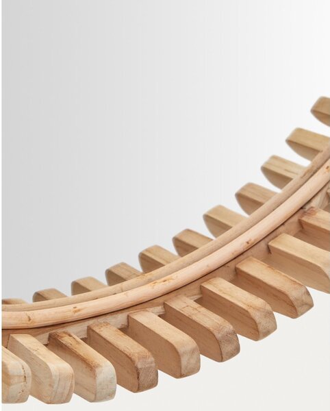 Lustro ścienne z drewnianą ramą ø 60 cm Polke – Kave Home