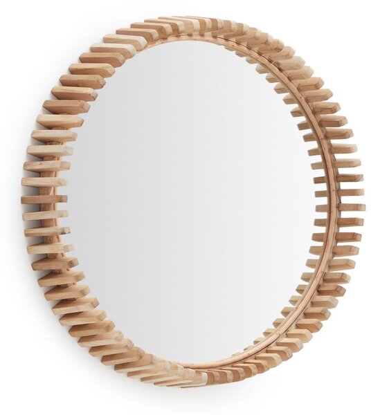 Lustro ścienne z drewnianą ramą ø 60 cm Polke – Kave Home