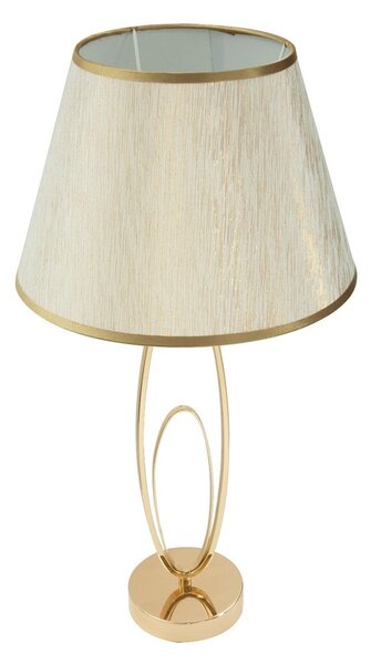 Biała lampa stołowa z konstrukcją w złotym kolorze Mauro Ferretti Glam Flush