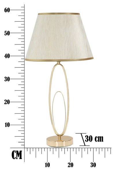 Biała lampa stołowa z konstrukcją w złotym kolorze Mauro Ferretti Glam Flush
