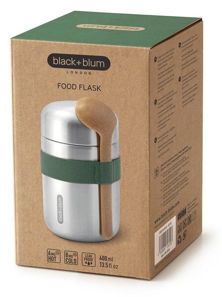 Termos na jedzenie ze stali nierdzewnej w kolorze srebra 400 ml – Black + Blum
