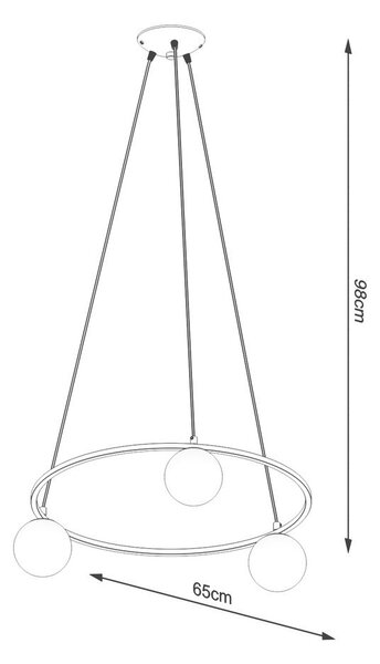 Biało-czarna lampa wisząca ze szklanym kloszem Umerta – Sollux