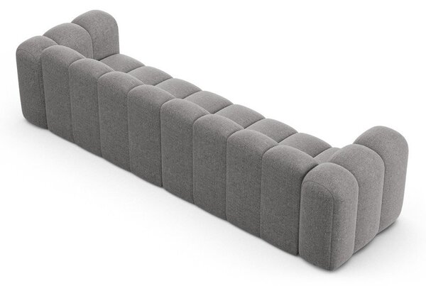 Szara sofa z tkaniny szenilowej 290 cm Lupine – Micadoni