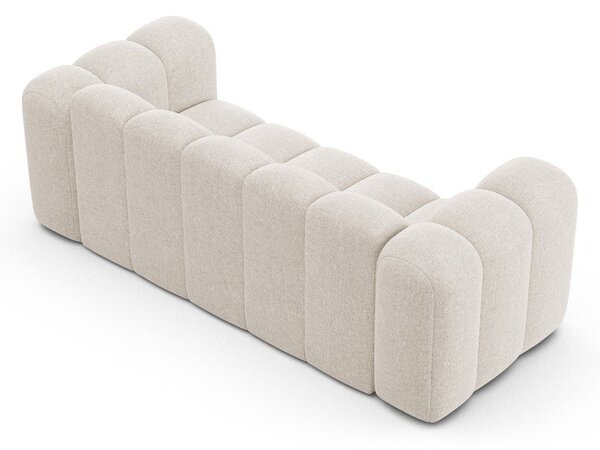 Kremowa sofa z tkaniny szenilowej 200 cm Lupine – Micadoni