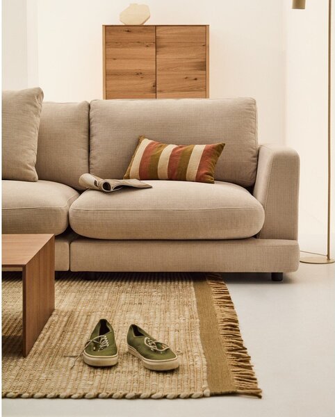 Beżowa sofa z tkaniny szenilowej 300 cm Gala – Kave Home