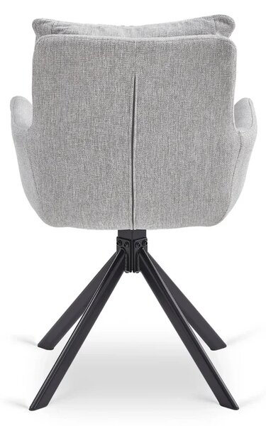 Zestaw Stół Prostokątny Rozkładany HAMPTON 160-240 cm Dąb/Czarny i 4 Krzesła PAUL Szare