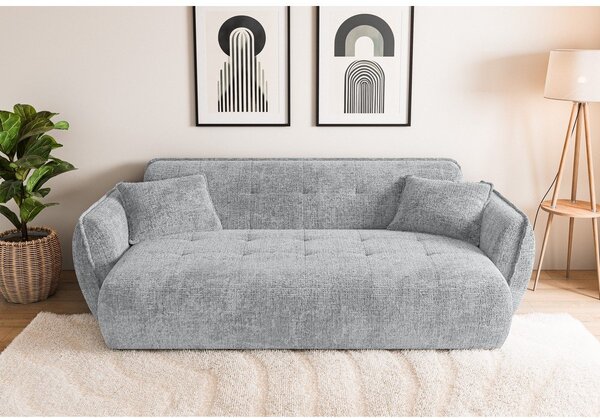 Jasnoszara sofa z tkaniny szenilowej 250 cm Nelia Big – Ropez