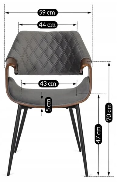 Zestaw Stół Rozkładany Ceramiczny LIZBONA 160-200 cm Czarny/Orzech i 4 Krzesła DAKOTA Szare/Orzech