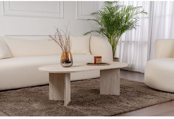 Beżowy stolik z półmatowym wykończeniem 60x119 cm Sable – Kalune Design