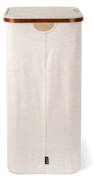 Kremowy tekstylny kosz na pranie Bamboo/Linen – Bigso