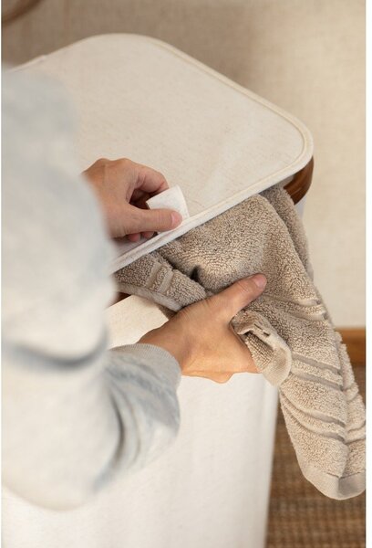 Kremowy tekstylny kosz na pranie Bamboo/Linen – Bigso
