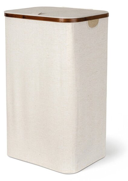Kremowy tekstylny kosz na pranie Bamboo/Linen – Bigso