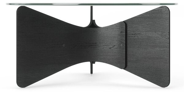 Czarny okrągły stolik ze szklanym blatem 87x87 cm Madera – Umbra