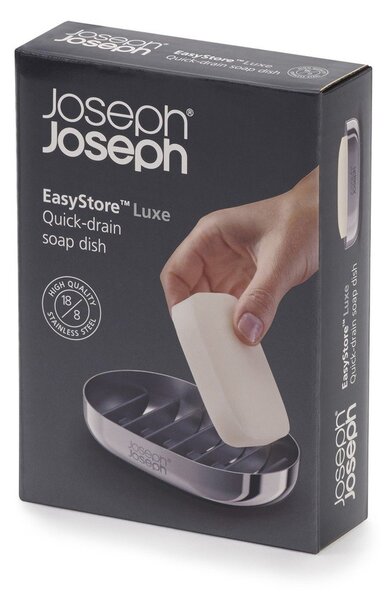 Mydelniczka ze stali nierdzewnej w kolorze srebra z połyskiem EasyStore Luxe – Joseph Joseph