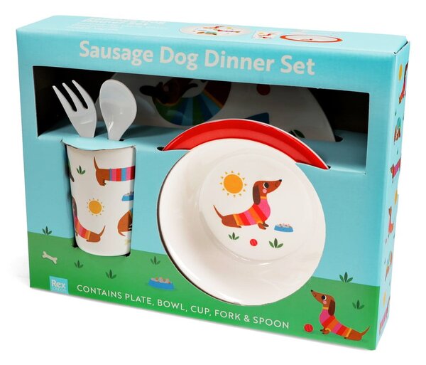 Zestaw naczyń dla dzieci 5 szt. Sunny Sausage Dog – Rex London