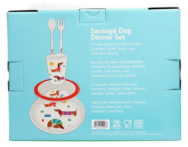 Zestaw naczyń dla dzieci 5 szt. Sunny Sausage Dog – Rex London