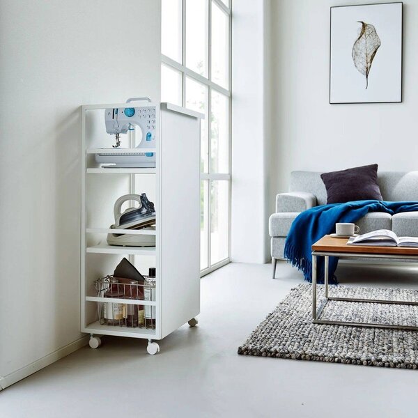 Biały metalowy regał na kółkach 42x84,5x32 cm Tower – YAMAZAKI