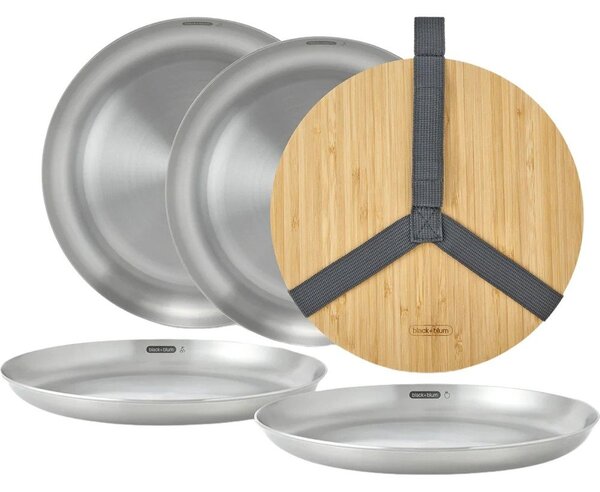 Talerze ze stali nierdzewnej w kolorze srebra zestaw 4 szt. ø 25,5 cm – Black + Blum