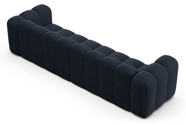 Ciemnoniebieska sofa z tkaniny szenilowej 290 cm Lupine – Micadoni