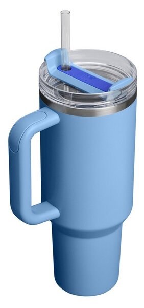 Niebieski termos ze stali nierdzewnej ze słomką 1,18 l Quencher H2.O FlowState™ Tumbler Blue Sky – Stanley