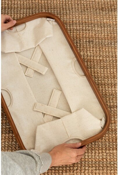 Kremowy tekstylny kosz na pranie składany Bamboo/Linen – Bigso