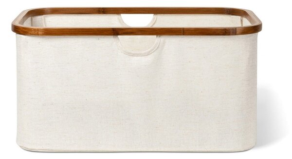 Kremowy tekstylny kosz na pranie składany Bamboo/Linen – Bigso