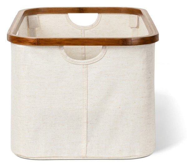 Kremowy tekstylny kosz na pranie składany Bamboo/Linen – Bigso