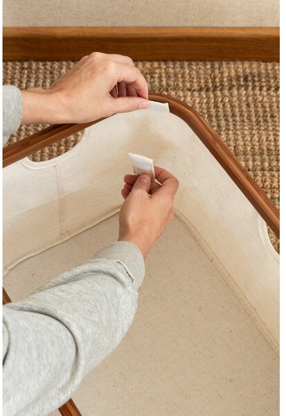 Kremowy tekstylny kosz na pranie składany Bamboo/Linen – Bigso