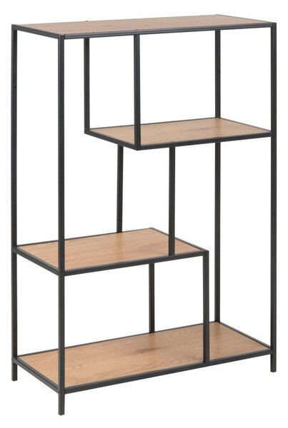 Czarno-naturalny regał w dekorze dębu 77x114 cm Seaford – Actona