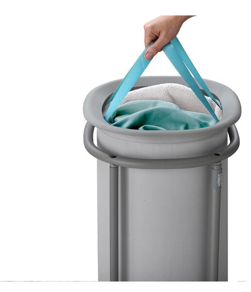 Jasnoszary tekstylny kosz na pranie 50 l Duo – Joseph Joseph